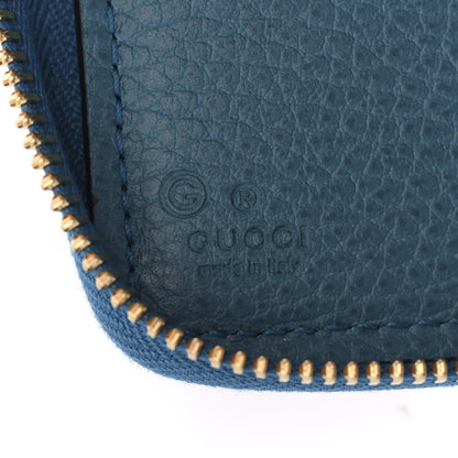 Gucci Monogram Dollar Calfskin Zip Around Compact Wallet Beige Ebony Deep Cobalt 5 of 6