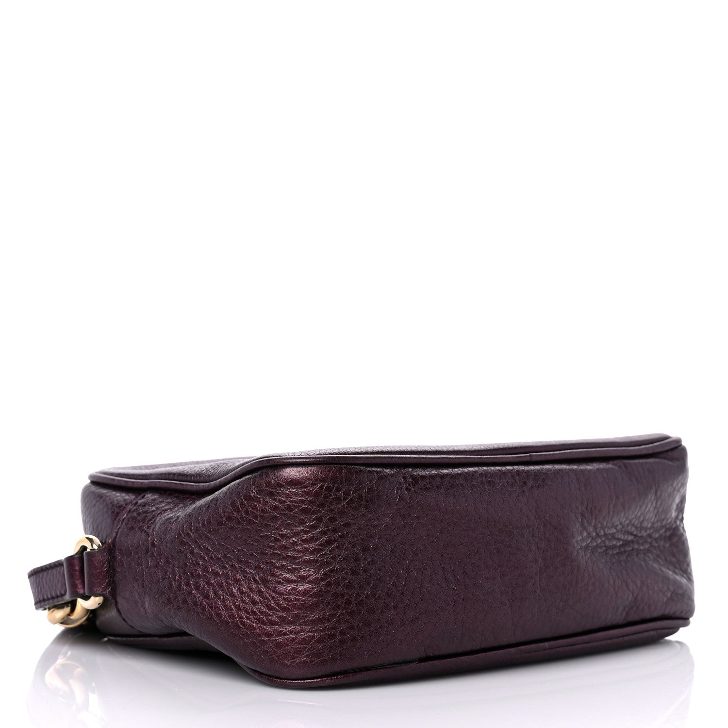 Gucci Metallic Pebbled Calfskin Small Soho Disco Bag Burgundy 3 of 17