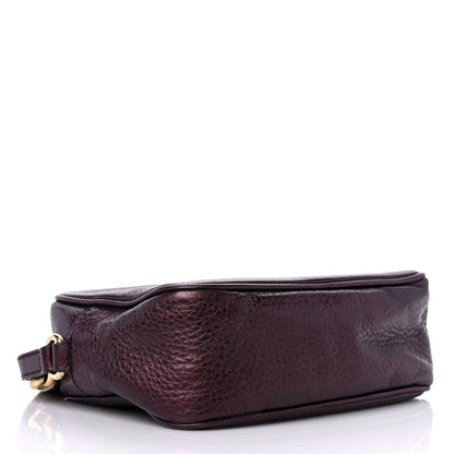 Gucci Metallic Pebbled Calfskin Small Soho Disco Bag Burgundy 3 of 17