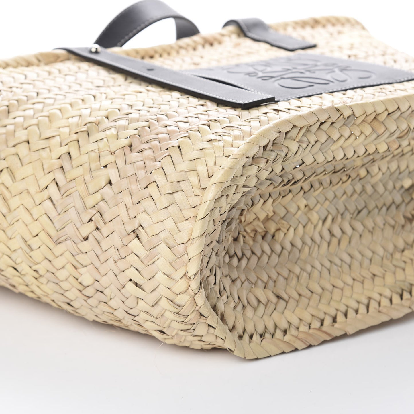 Raffia Basket Tote Bag Natural Black