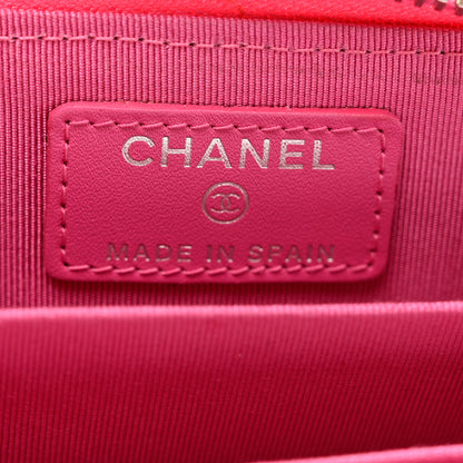 Chanel Caviar Quilted Zip Coin Purse Pink 6 of 7