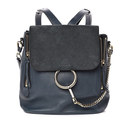 Chloe Suede Calfskin Medium Faye Backpack Silver Blue 1 of 12