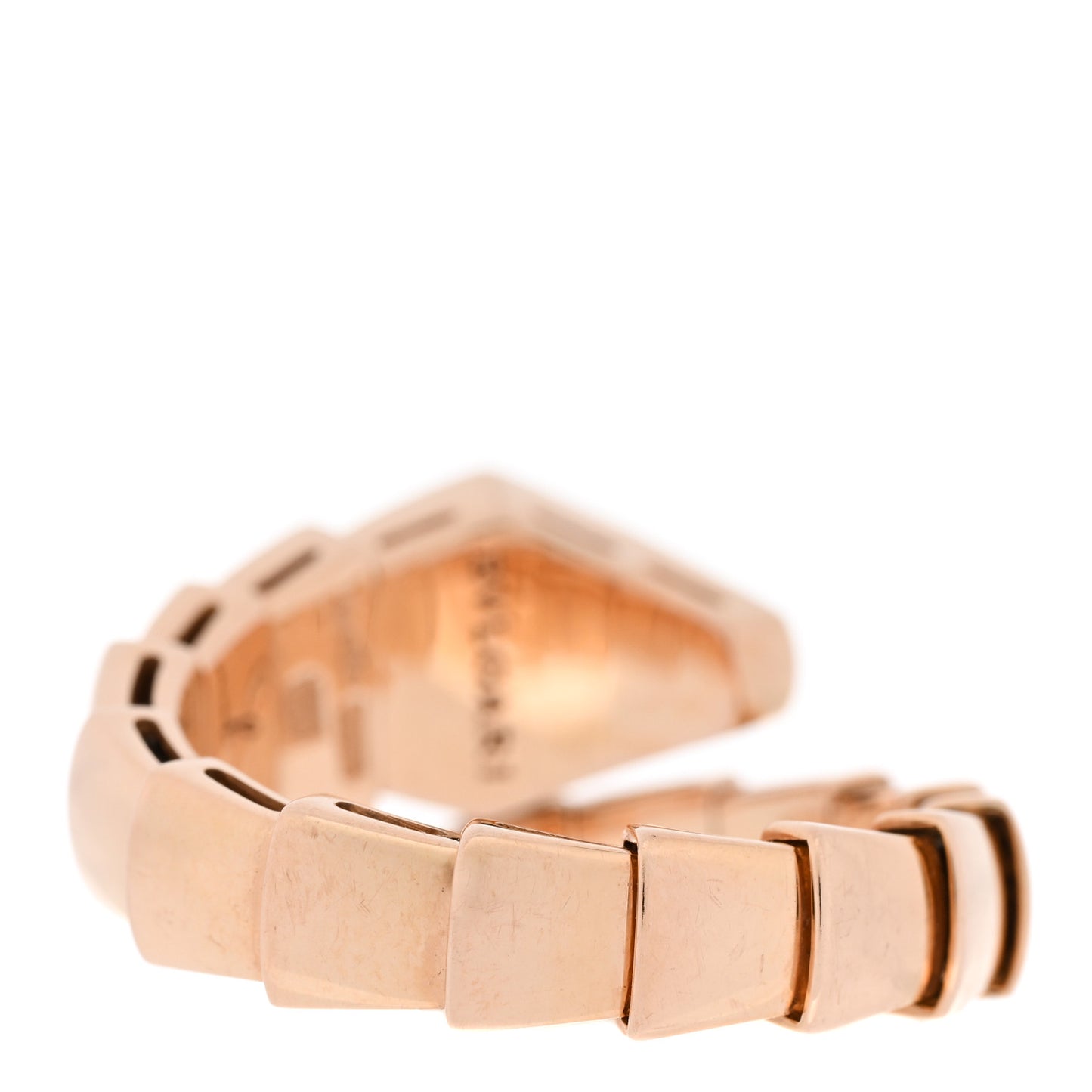 18K Rose Gold Diamond Serpenti Viper Ring L