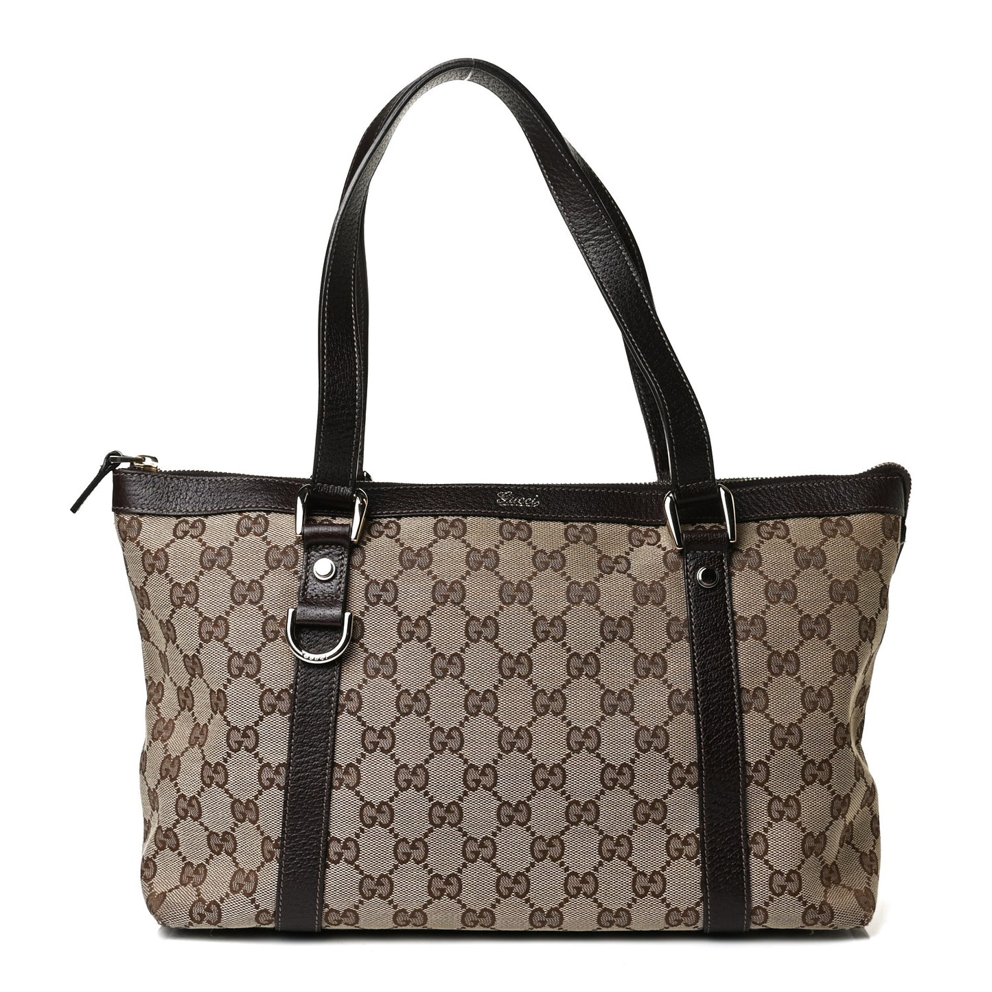 Monogram Medium Abbey Tote Dark Brown