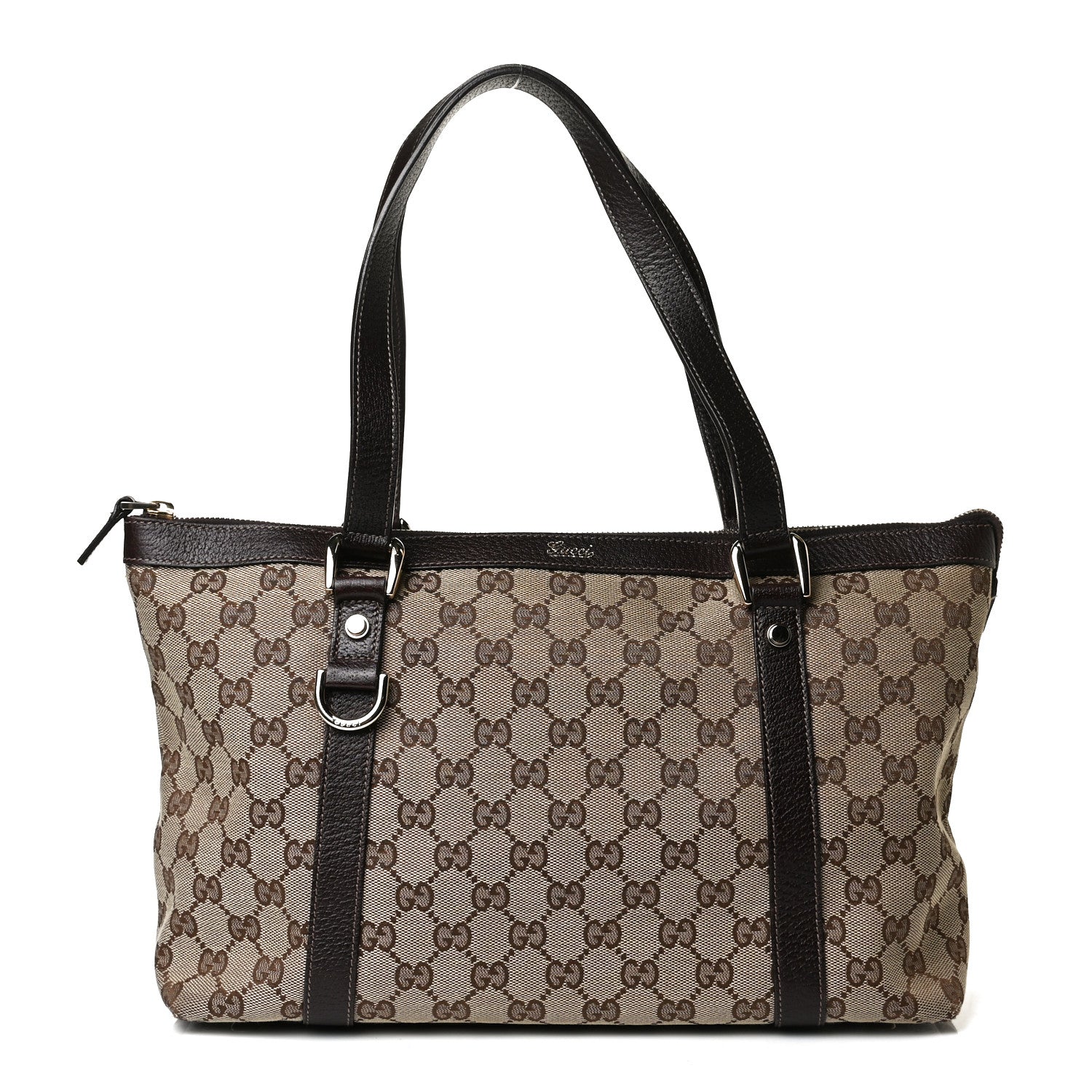 Gucci Monogram Medium Abbey Tote Dark Brown 1 of 20