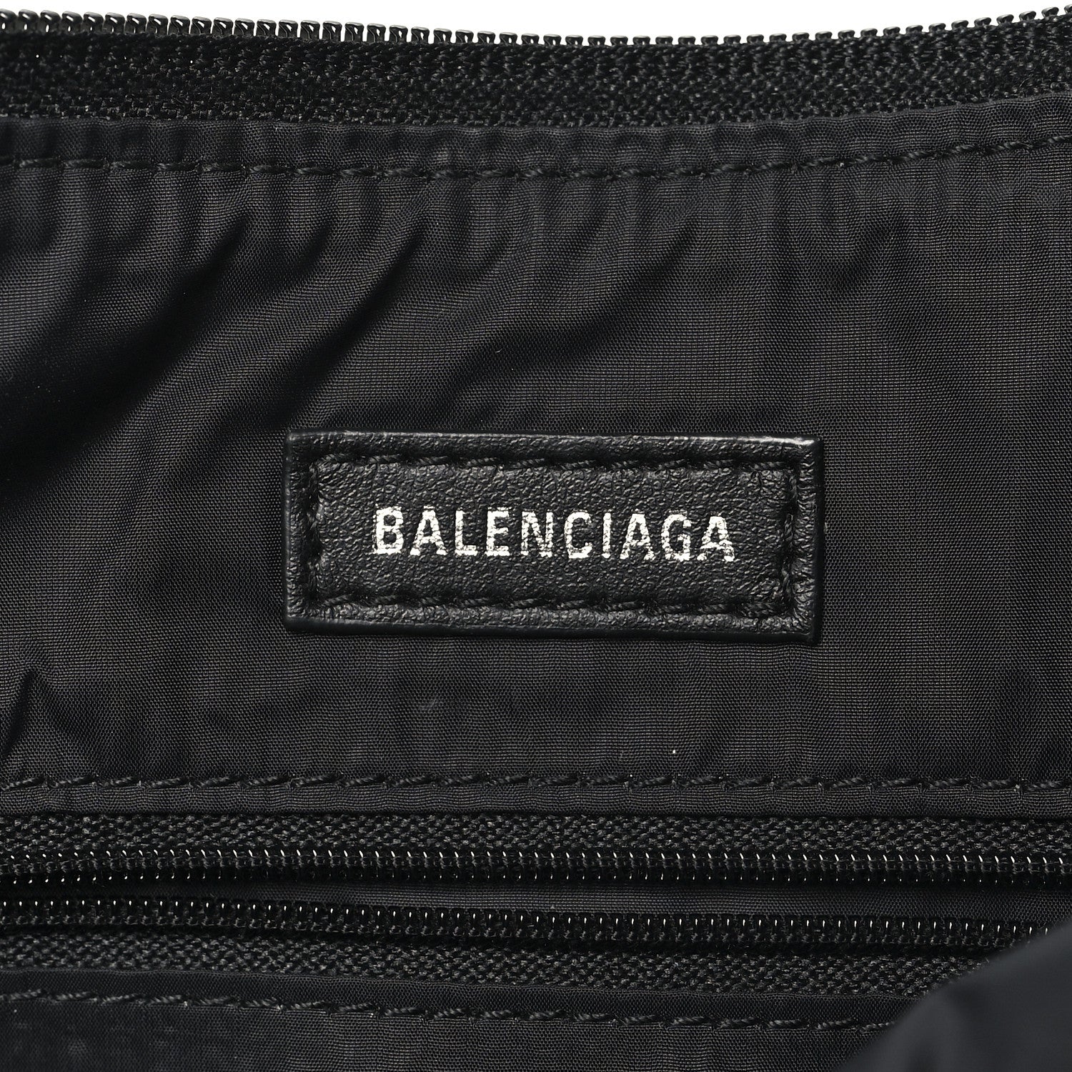 Balenciaga Recycled Sport Nylon Logo Embroidered Wheel Sling Bag Black White 6 of 9