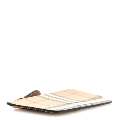 Burberry Check Calfskin Zip Card Case Holder Archive Beige 4 of 6