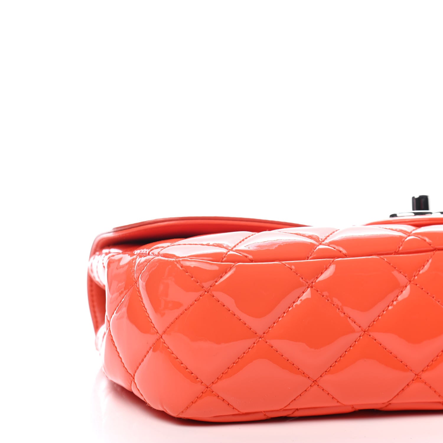 Chanel Patent Quilted Large Coco Shine Flap Orange 10 of 11
