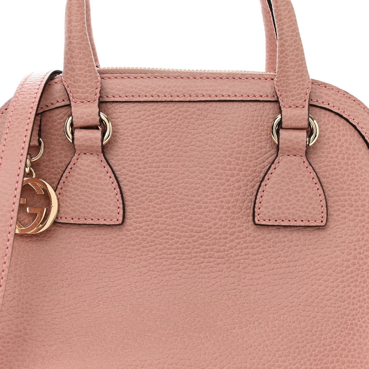 Dollar Calfskin Small GG Charm Dome Bag Soft Pink