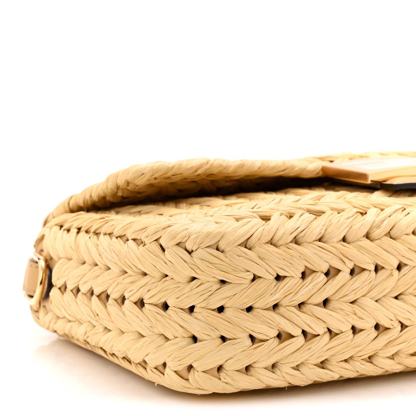 Paglia Vitello Grace FF Woven Baguette