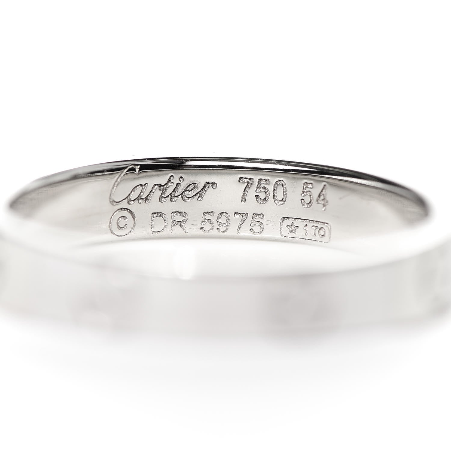 Cartier 18K White Gold 3.5mm LOVE Wedding Band Ring 54 6.75 4 of 4