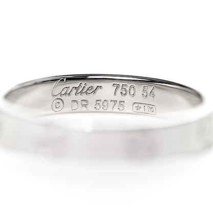 Cartier 18K White Gold 3.5mm LOVE Wedding Band Ring 54 6.75 4 of 4