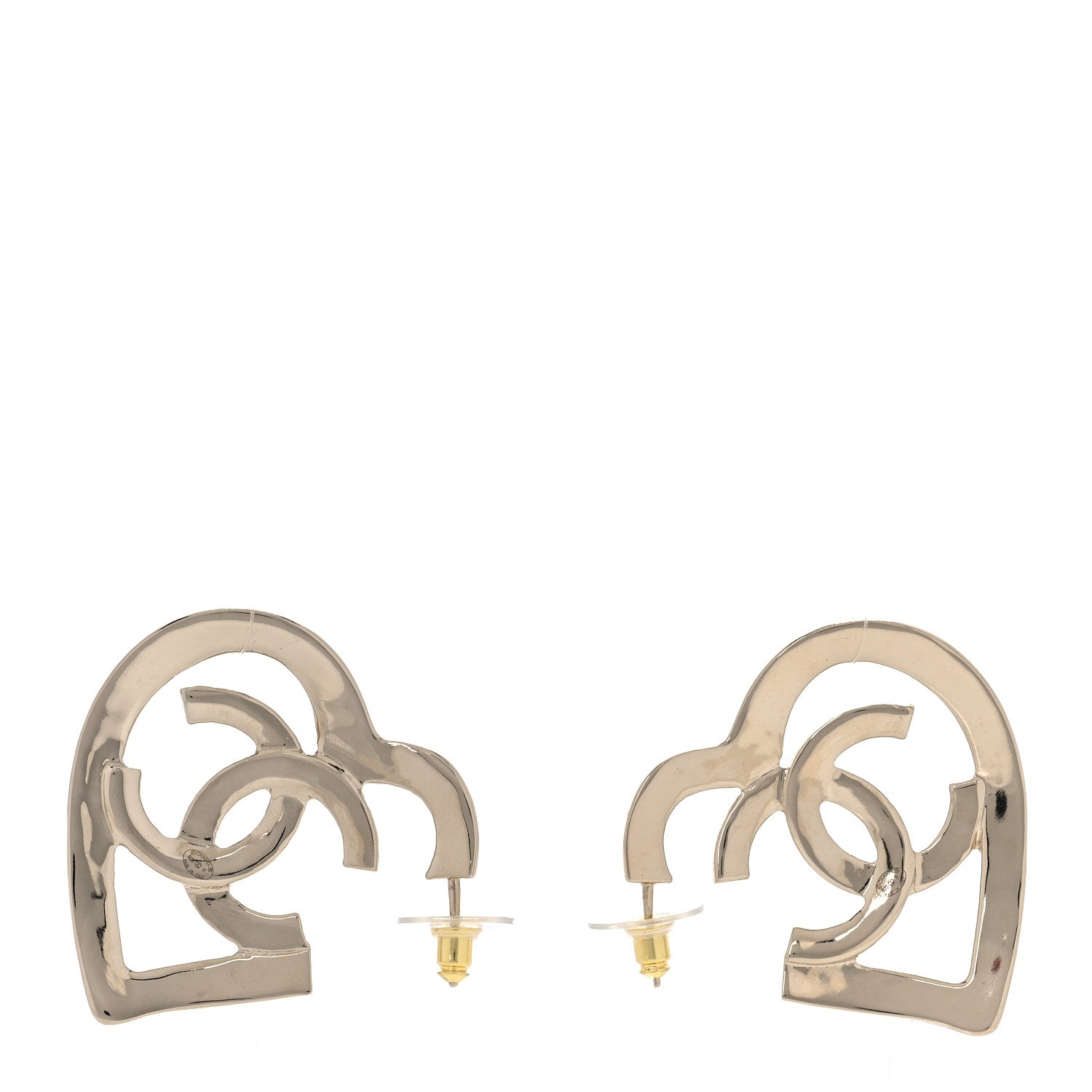 Chanel Metal CC Heart Coco In Love Hoop Earrings Gold 3 of 6