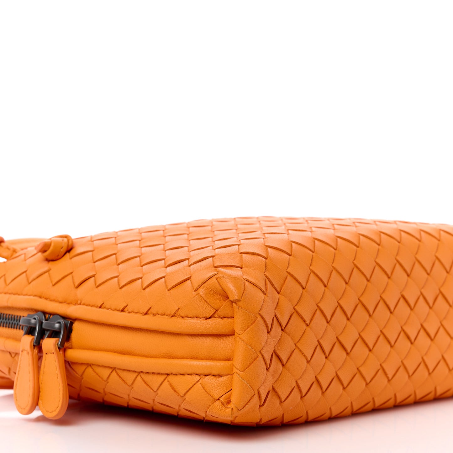 Nappa Intrecciato Nodini Crossbody Messenger Orange