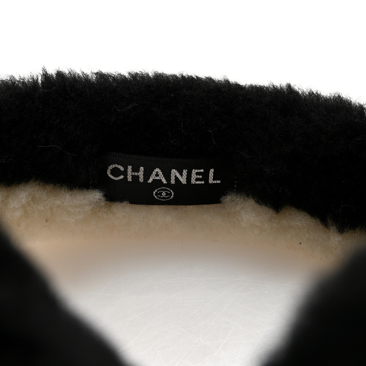 Chanel Shearling CC Bi-Color Ear Muffs White Black 5 of 5
