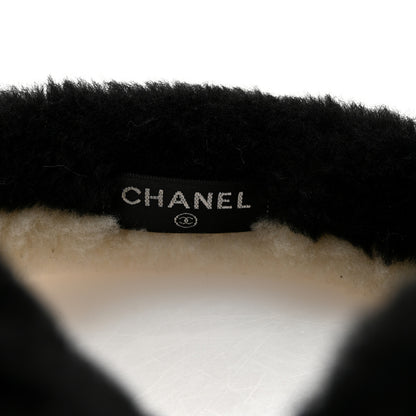 Chanel Shearling CC Bi-Color Ear Muffs White Black 5 of 5