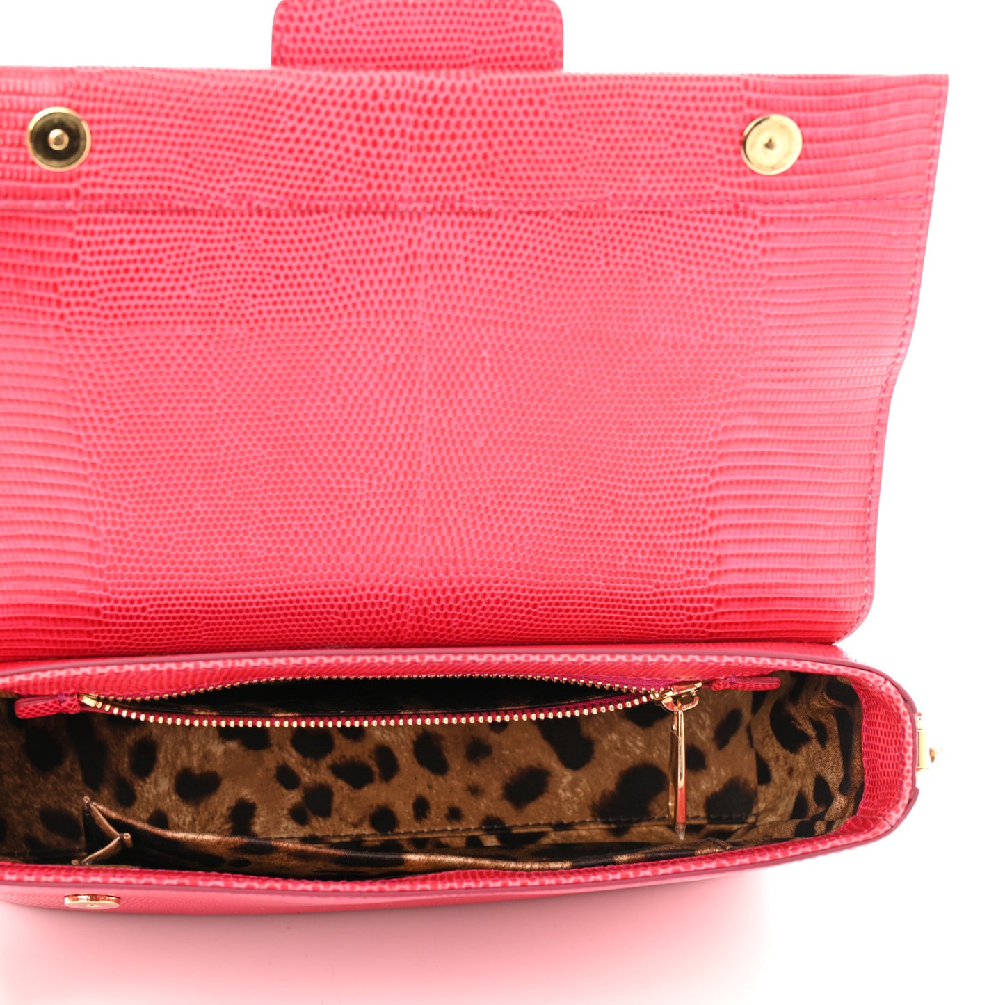 Stampa Iguana Calfskin Crystal Millennials Chain Shoulder Bag Pink