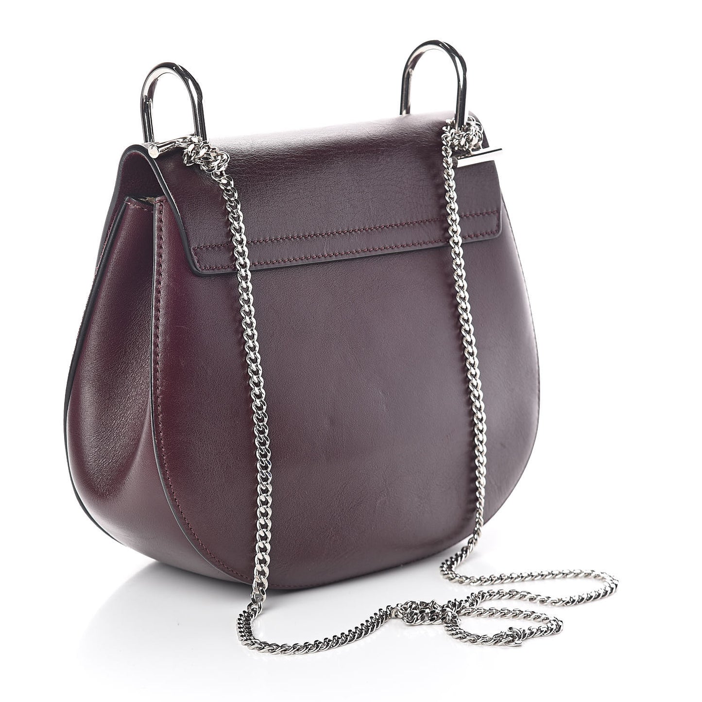 Suede Smooth Calfskin Drew Shoulder Bag Dark Purple