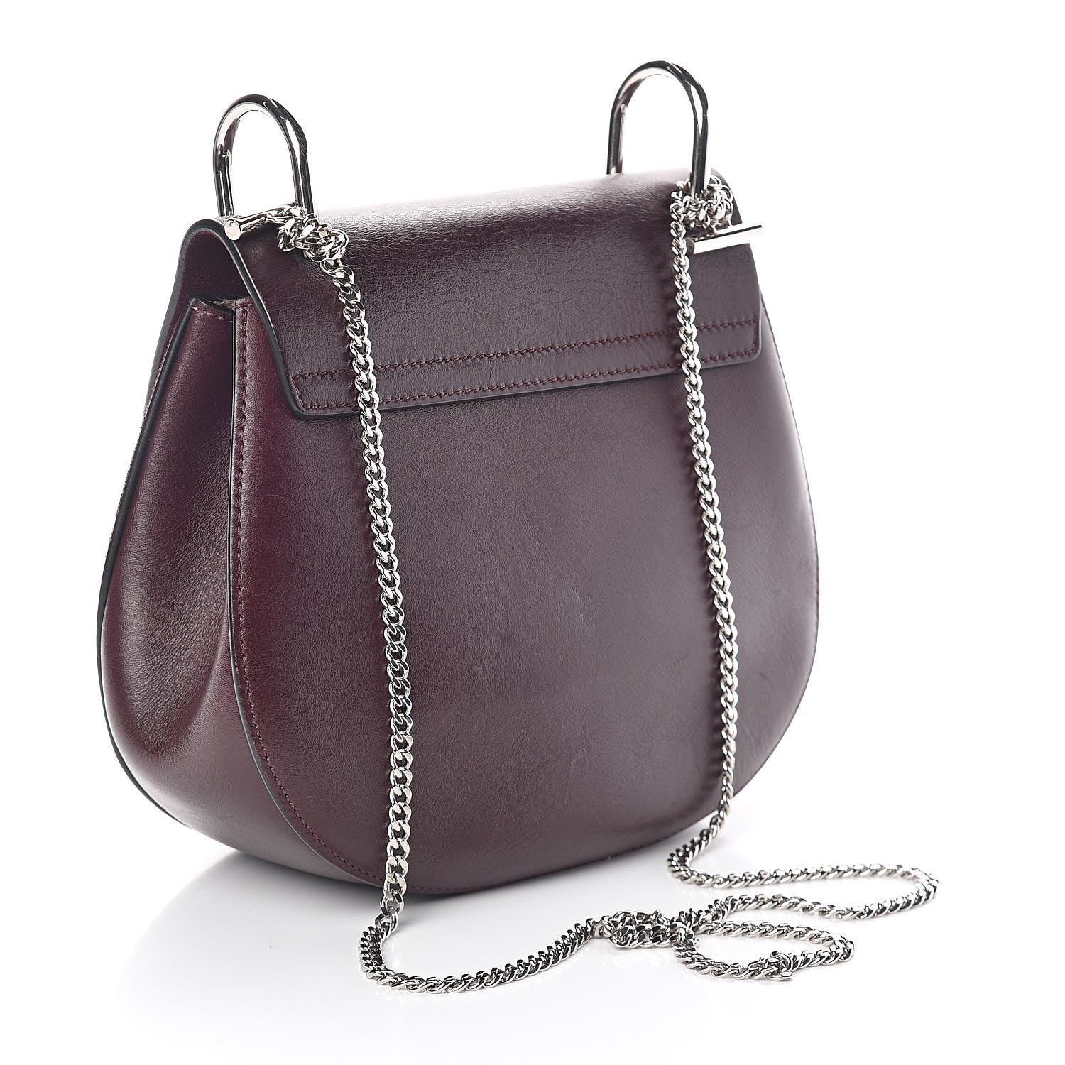 Chloe Suede Smooth Calfskin Drew Shoulder Bag Dark Purple 3 of 9