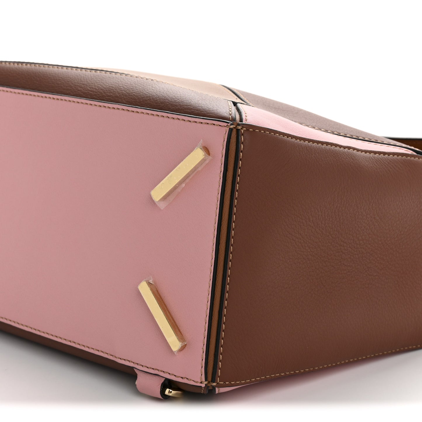 Calfskin Medium Puzzle Bag Tan Medium Pink