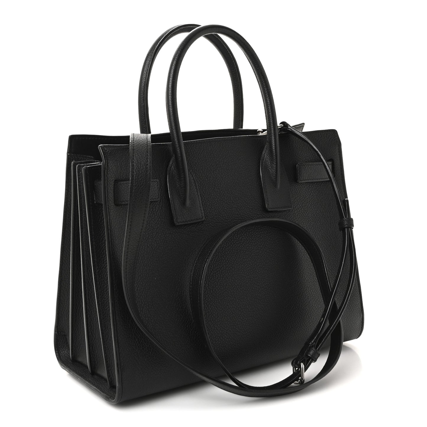 Grained Calfskin Baby Sac De Jour Black