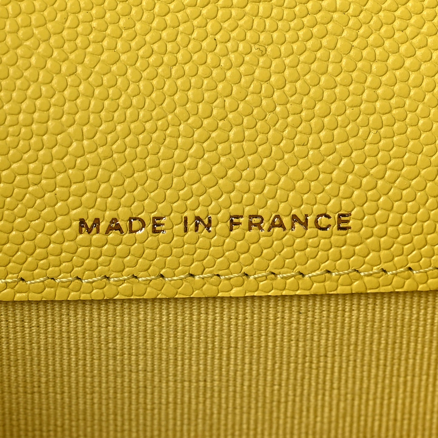 Caviar Quilted Flap Card Holder Wallet Yellow
