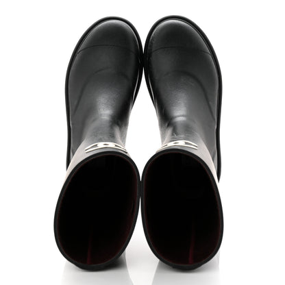 Chanel Caoutchouk CC High Boots 38 Black 5 of 8