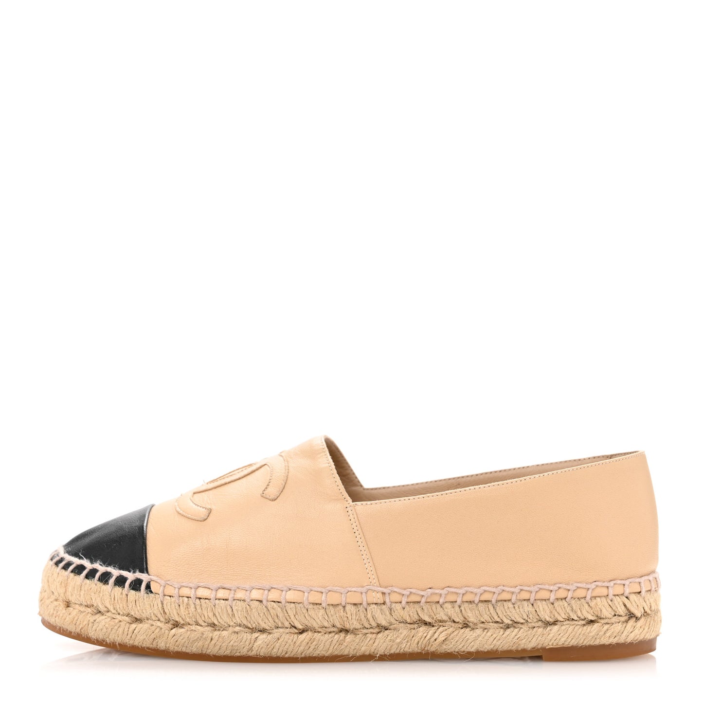 Lambskin CC Espadrilles 37 Beige Black