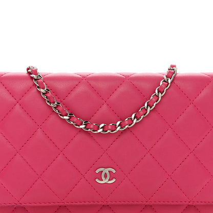 Chanel Lambskin Quilted Wallet On Chain WOC Pink 5 of 14