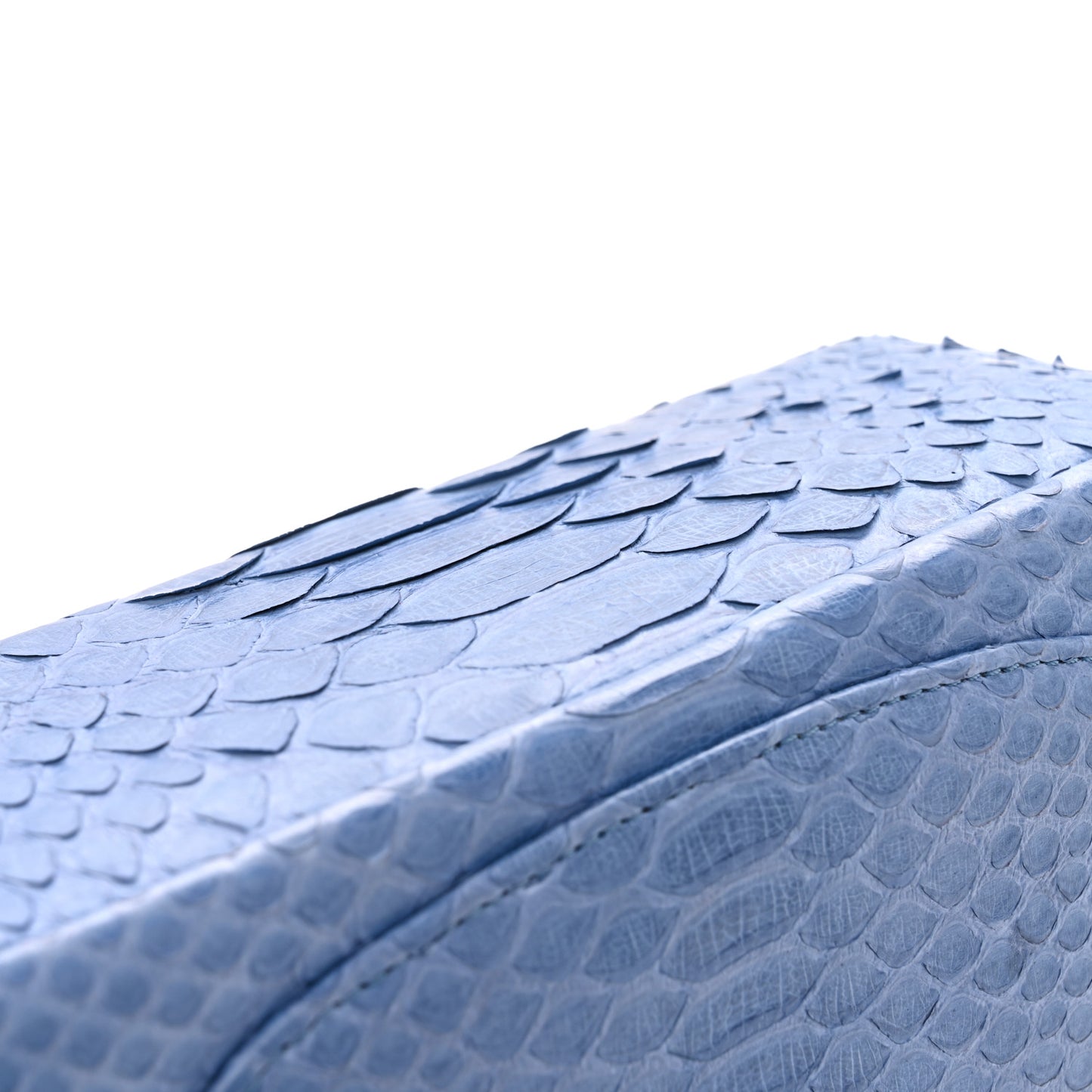 Snakeskin Mini Rectangular Flap Blue