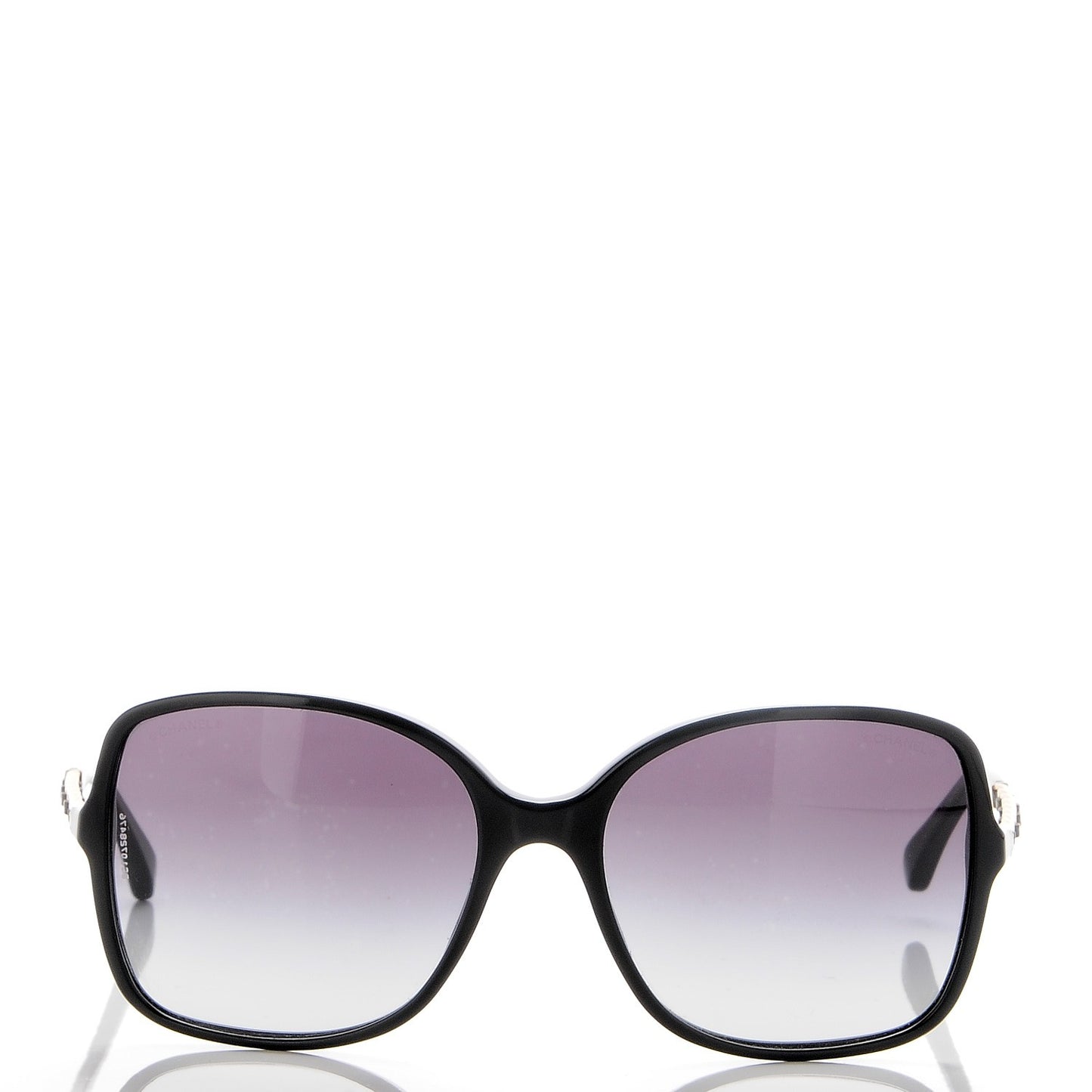 Lambskin Square Chain Sunglasses 5210-Q Black
