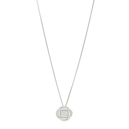 David Yurman Sterling Silver Diamond 20mm Infinity Pendant Necklace 1 of 4