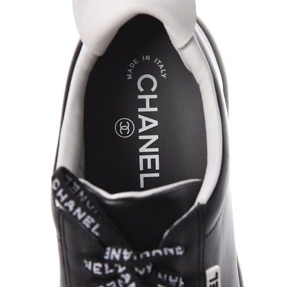 Chanel Calfskin CC Womens Sneakers 37.5 Black 8 of 9
