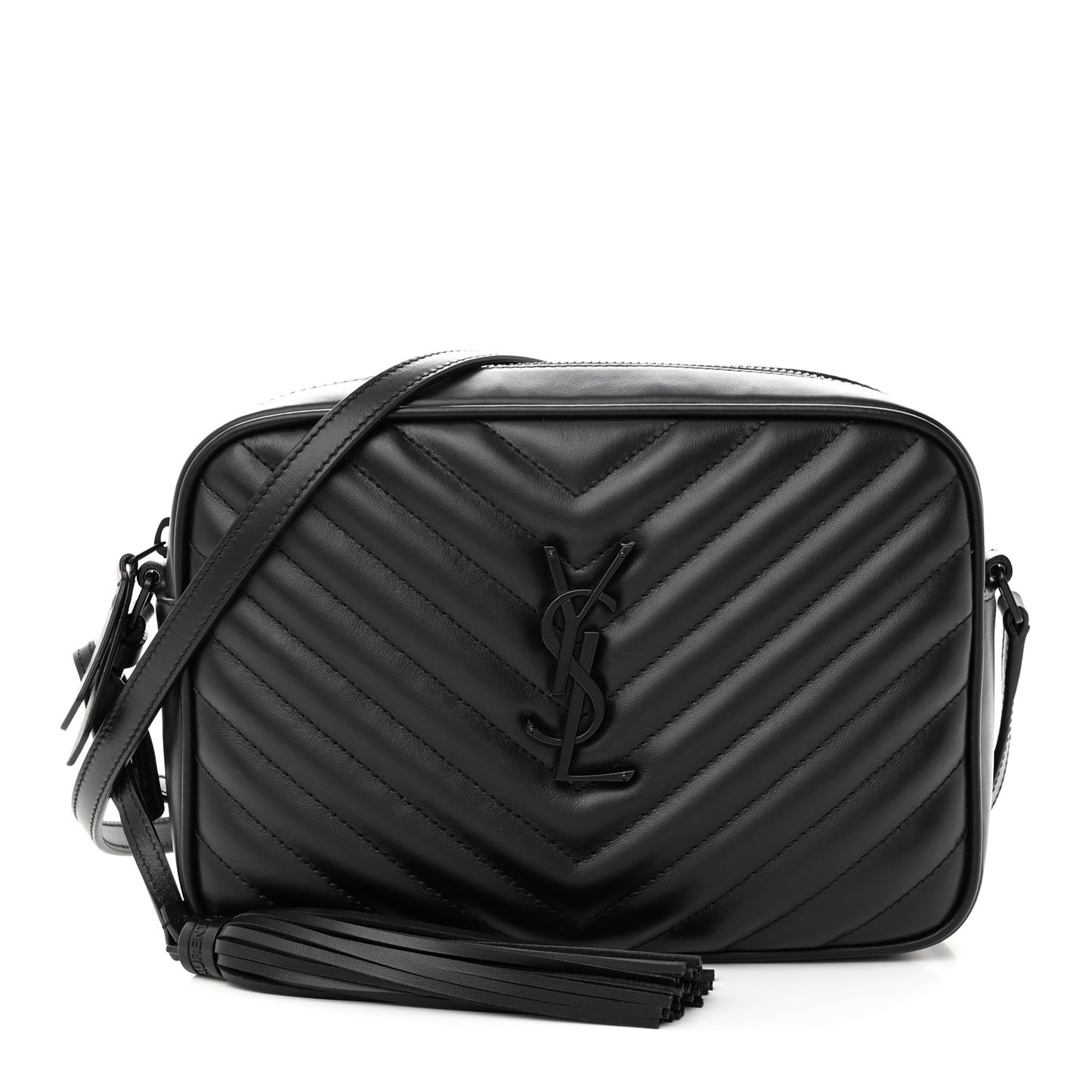 Calfskin Matelasse Monogram Monochrome Lou Camera Bag Black