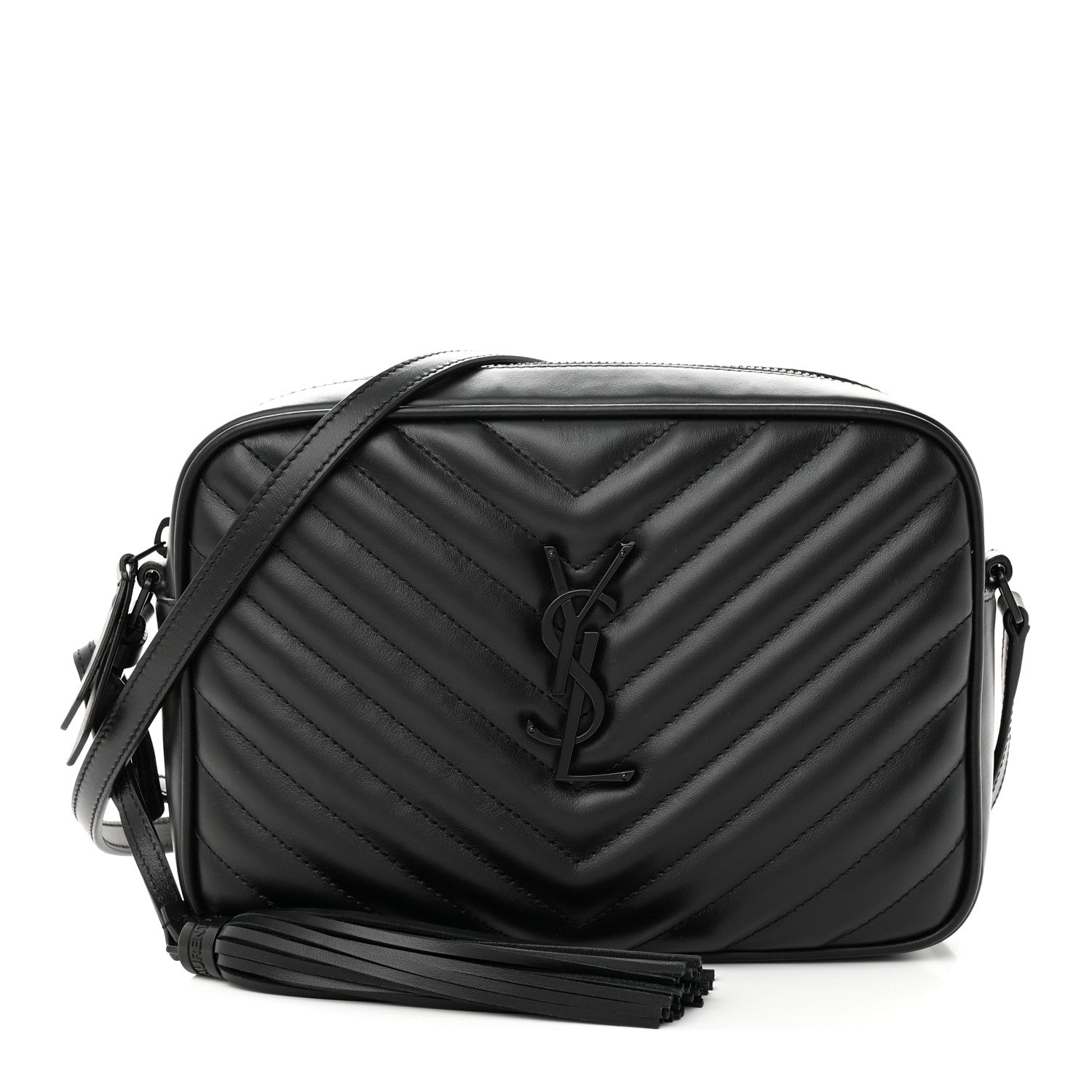 Saint Laurent Calfskin Matelasse Monogram Monochrome Lou Camera Bag Black 1 of 10