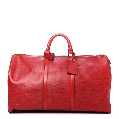 Louis Vuitton Epi Keepall 50 Castillan Red 1 of 15