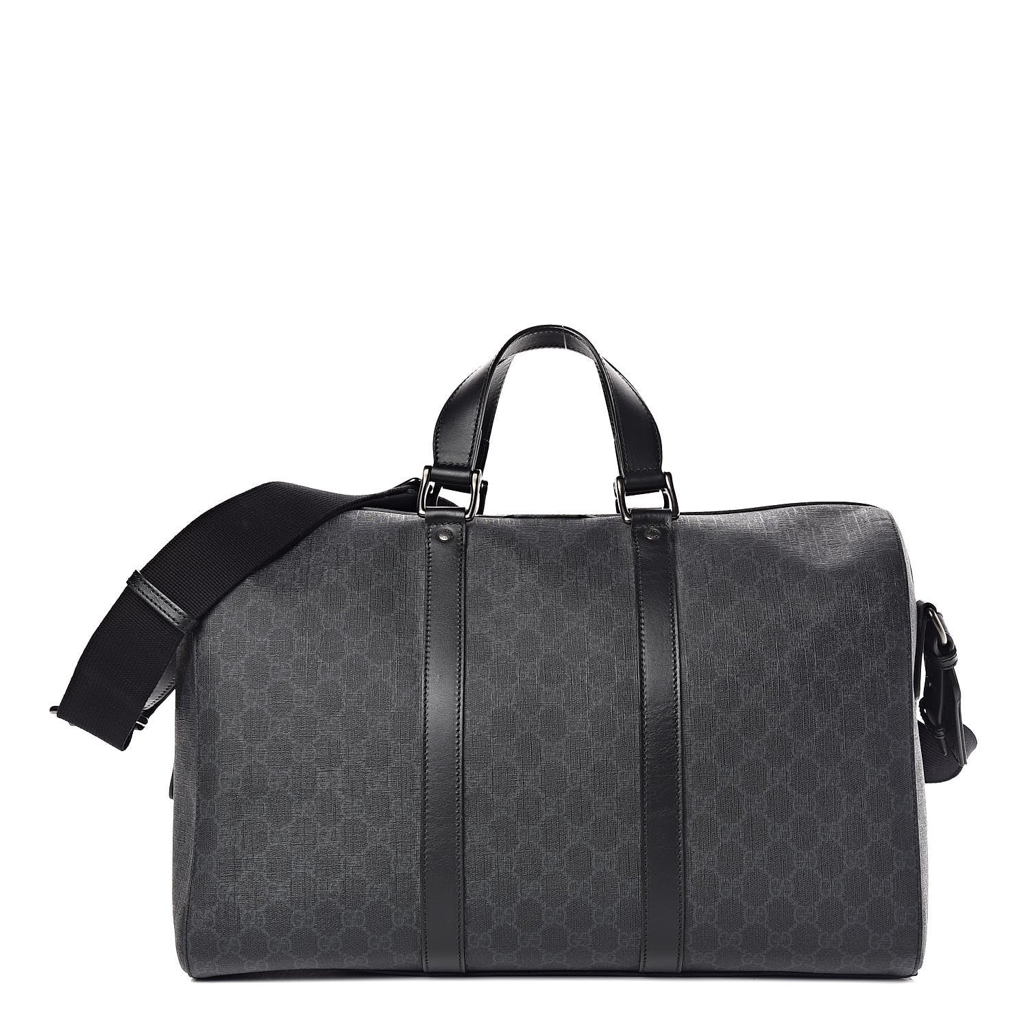 Gucci GG Supreme Monogram Medium Carry-On Duffle Bag Black Grey 1 of 11