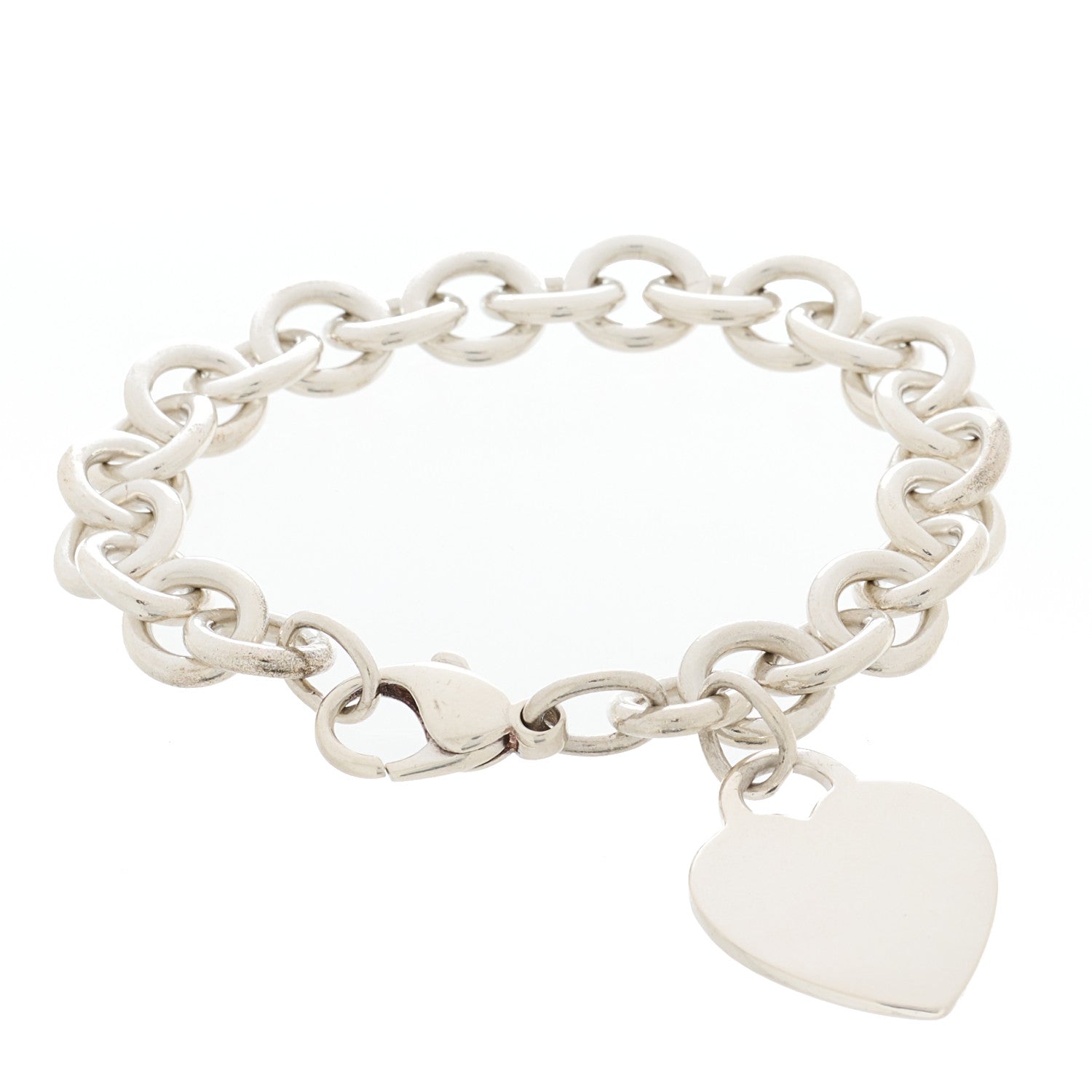Tiffany Sterling Silver Heart Tag Charm Bracelet 1 of 3