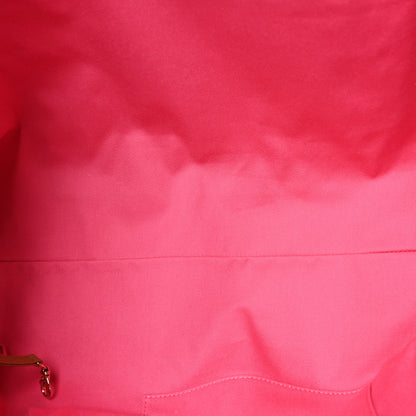 Chanel Straw Raffia Calfskin Striped Large Deauville Tote Dark Beige Fuchsia Navy Blue 5 of 10