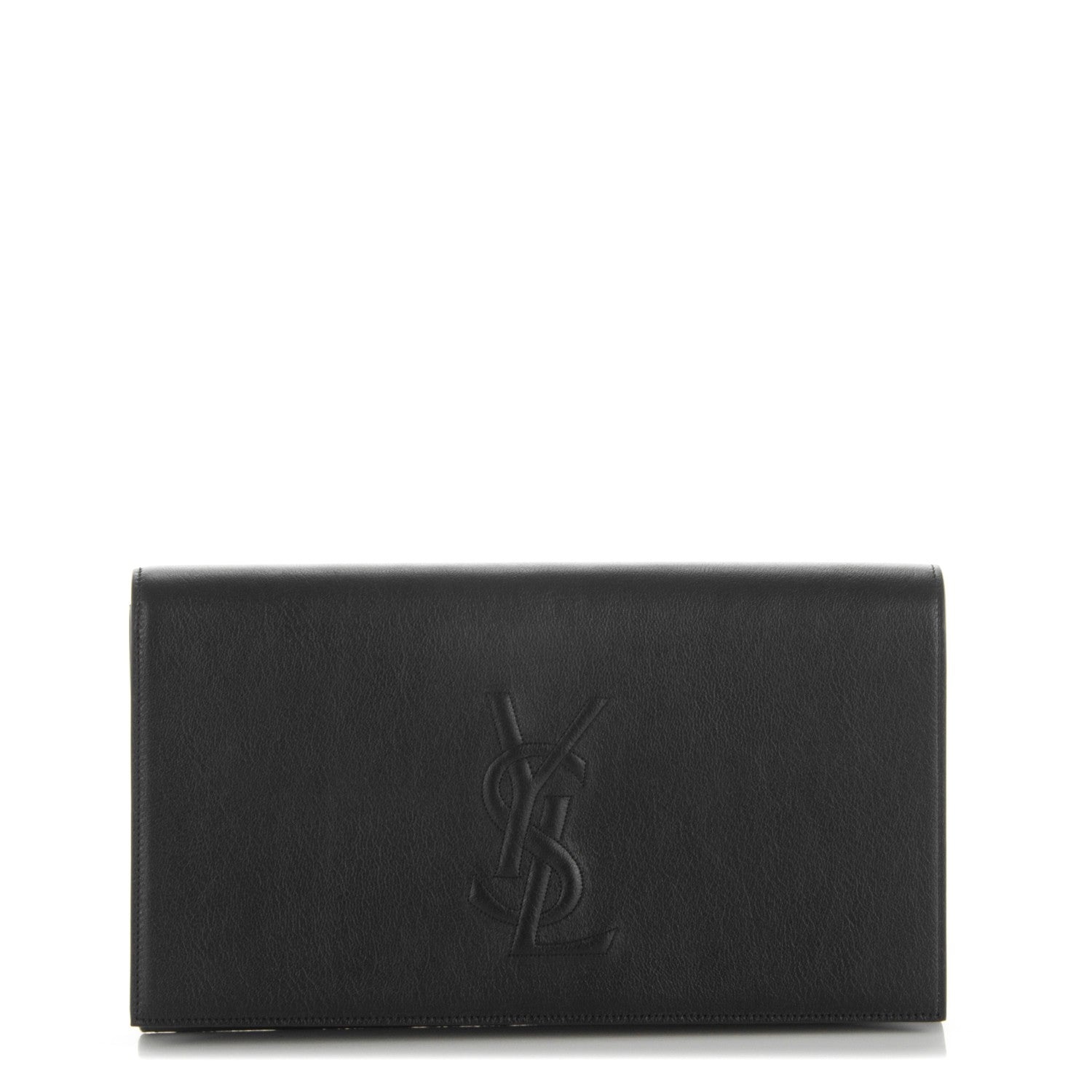 Saint Laurent Calfskin Monogram Large Belle De Jour Clutch Black 1 of 7