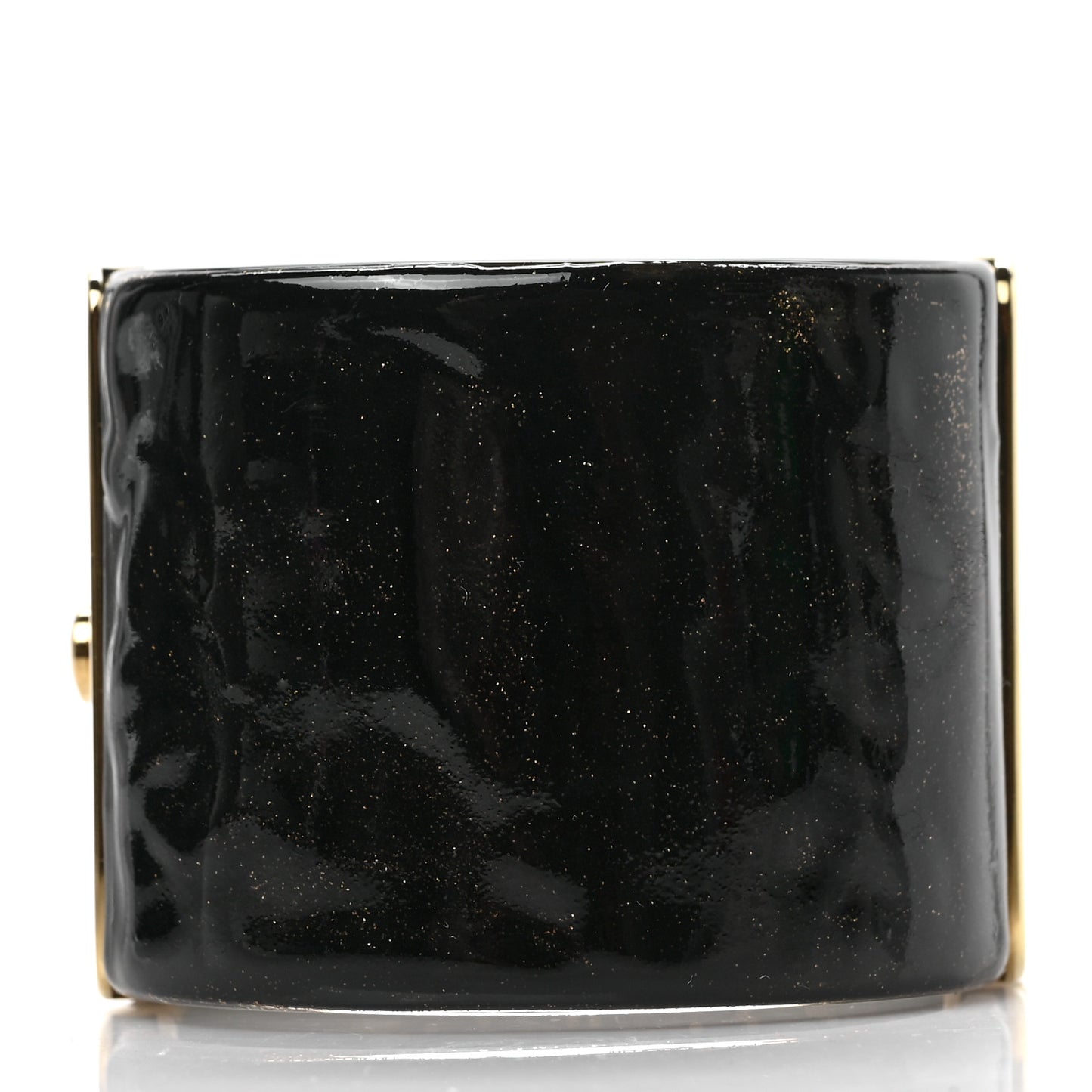 Resin Glitter Gripoix CC Wide Cuff Black