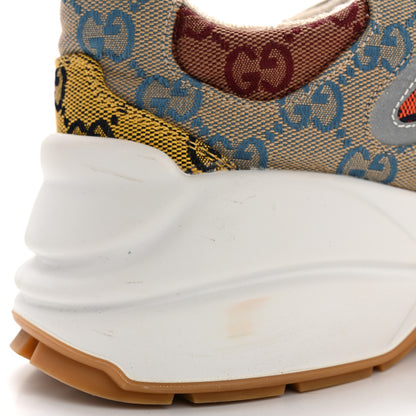 Gucci Monogram Multicolor Demetra Womens Rhyton Sneakers 39.5 Yellow Blue Great White Tabasco 14 of 16