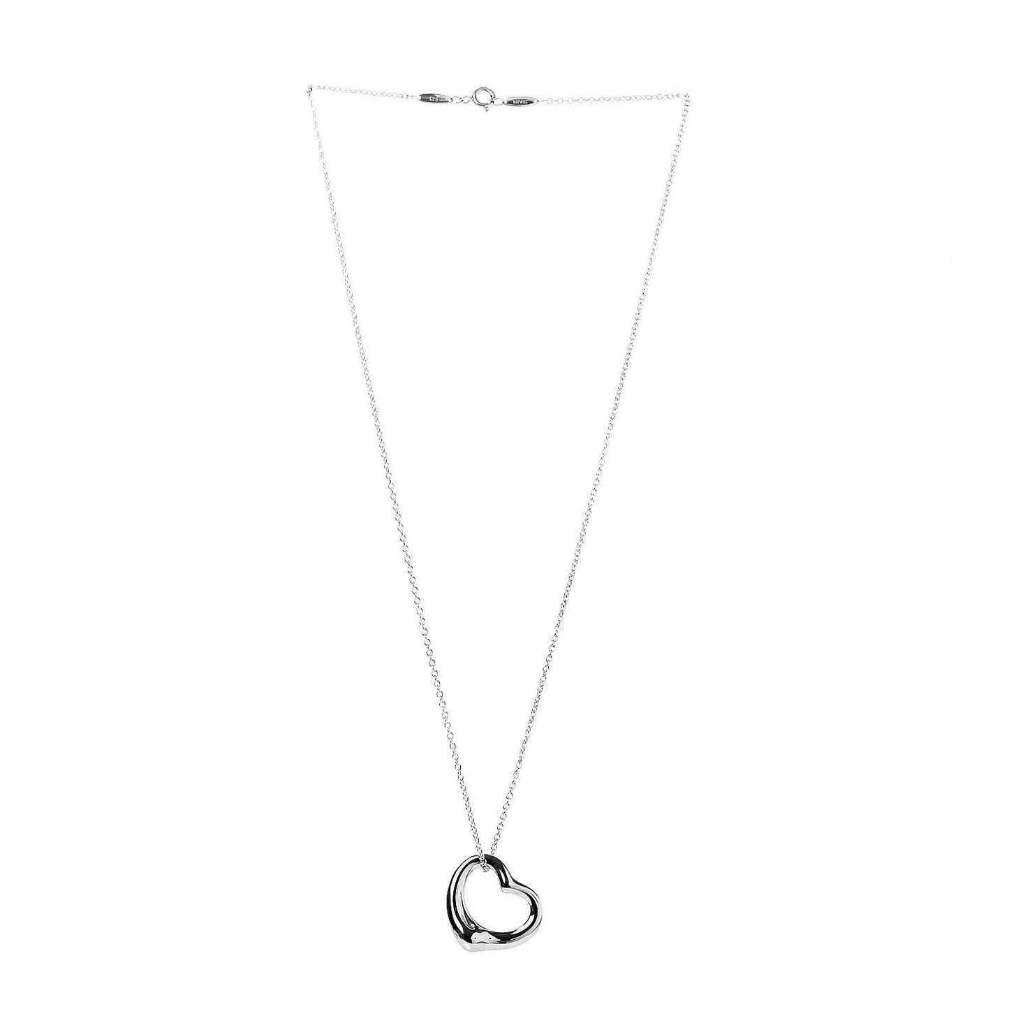 Sterling Silver 22mm Elsa Peretti Open Heart Pendant Necklace