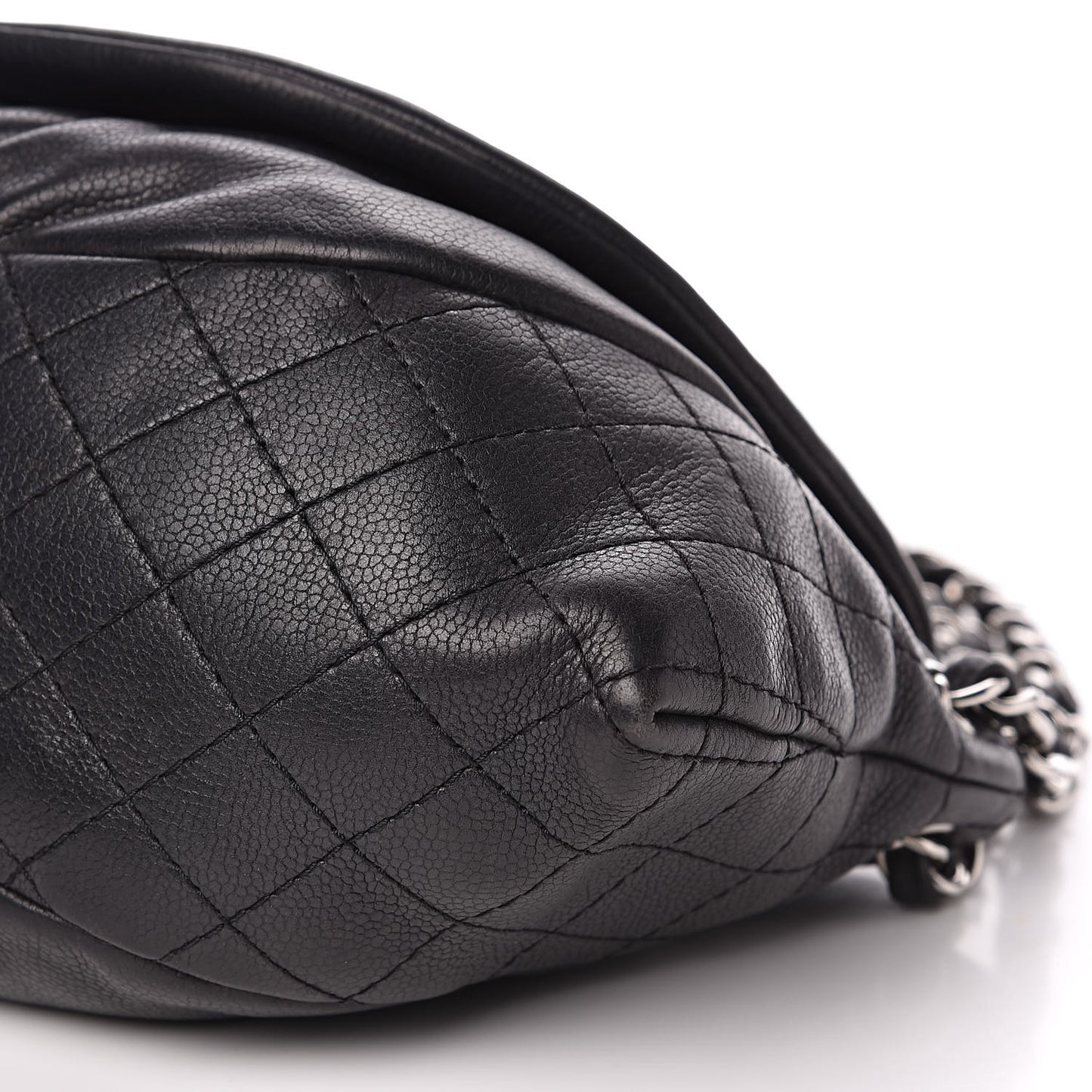 Caviar Half Moon Large Flap Black