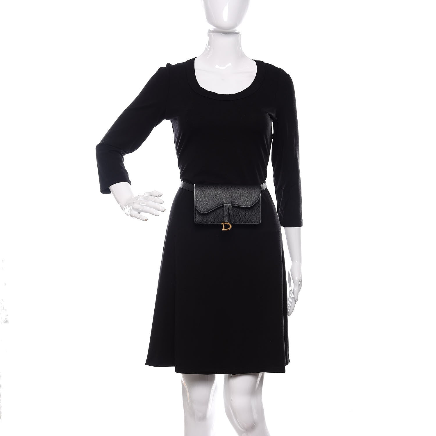 Christian Dior Grained Calfskin Saddle Belt Bag Black 2 of 10