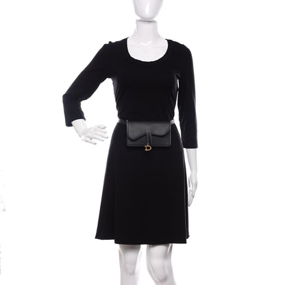 Christian Dior Grained Calfskin Saddle Belt Bag Black 2 of 10
