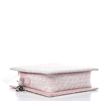 Chanel Tweed Zip Tote Pink White 4 of 12