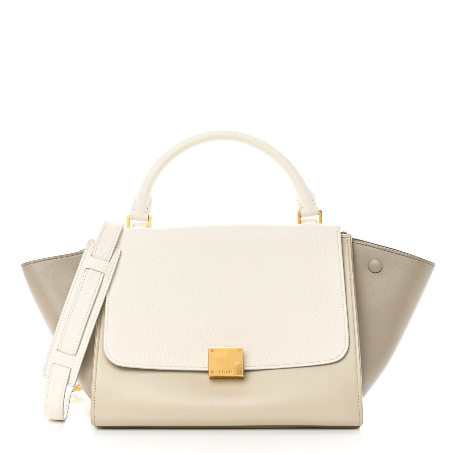 Bullhide Calfskin Small Tri-Color Trapeze White