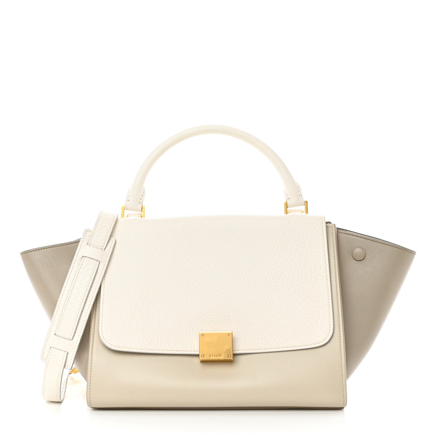 Celine Bullhide Calfskin Small Tri-Color Trapeze White 1 of 9