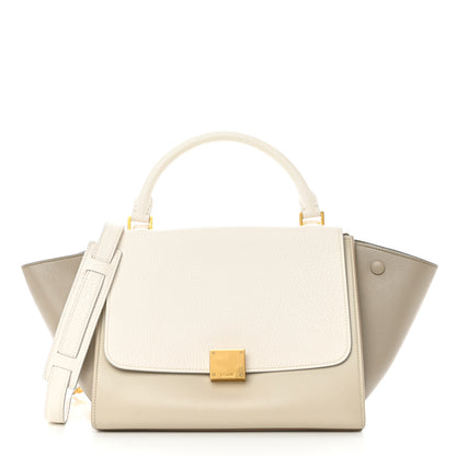 Celine Bullhide Calfskin Small Tri-Color Trapeze White 1 of 9